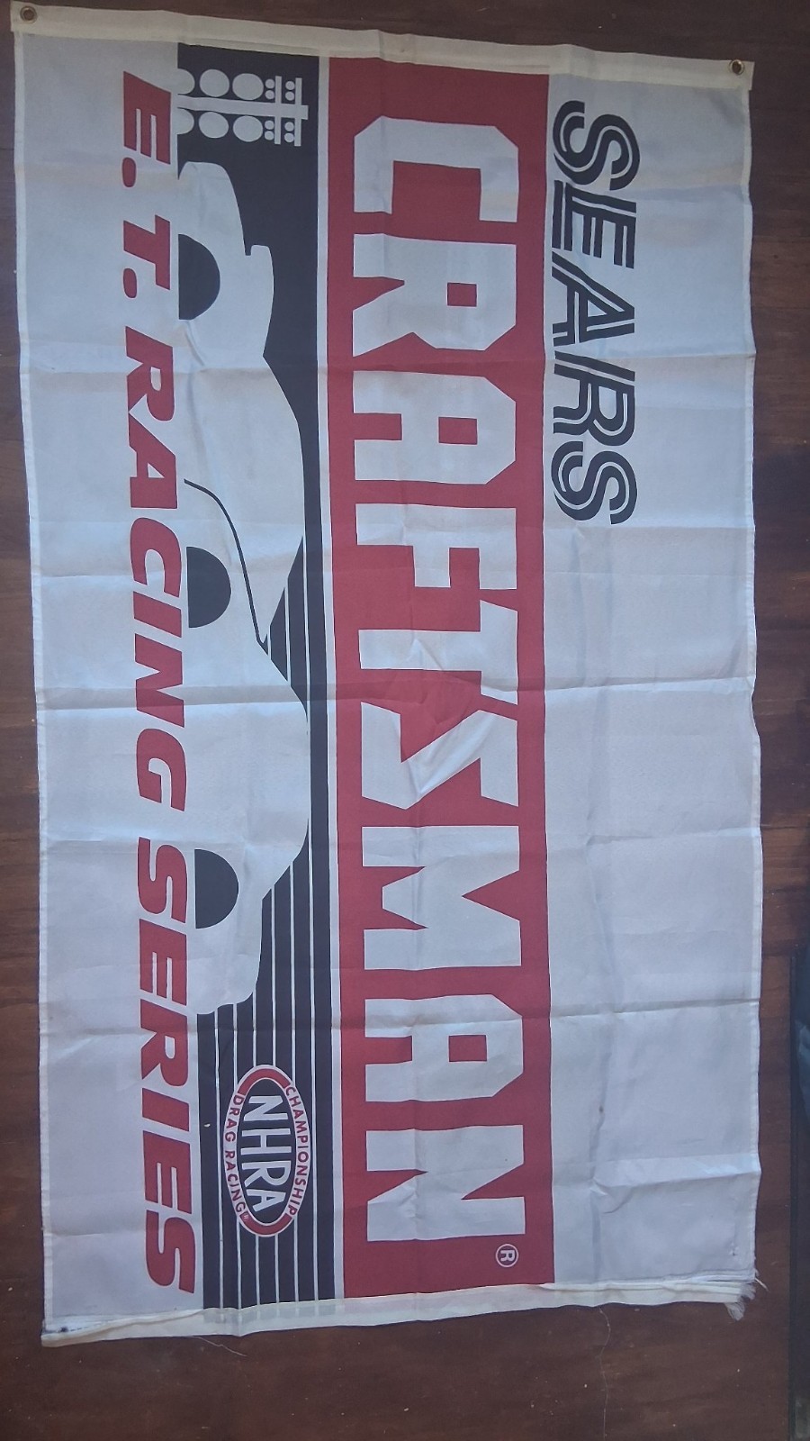 Vintage Sears Craftsman NHRA E.T. Racing Series Track Banner 3x6 Ft