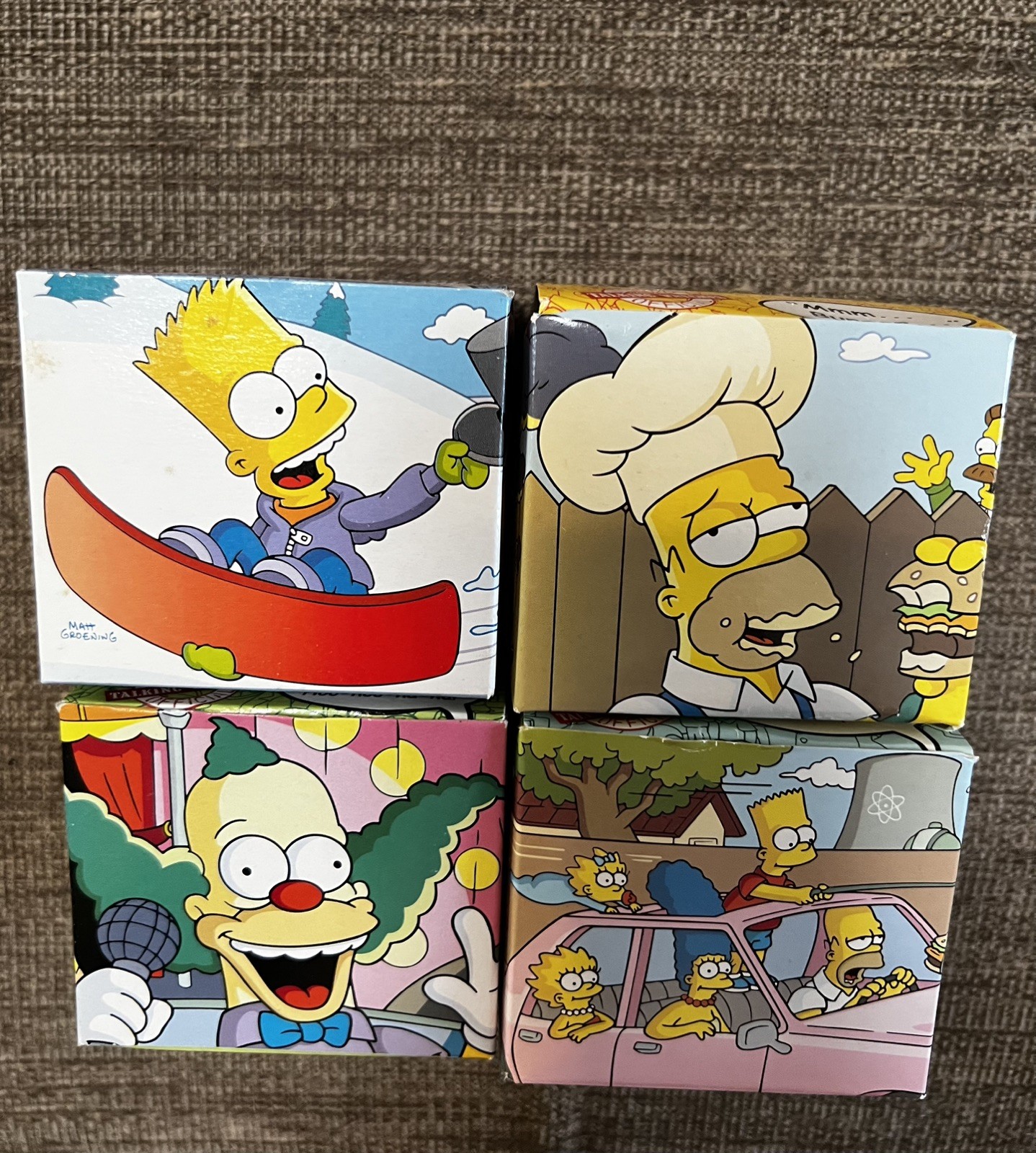 The Simpsons Talking Watches 2002 Burger King w/ Boxes & Inserts Set Of 4