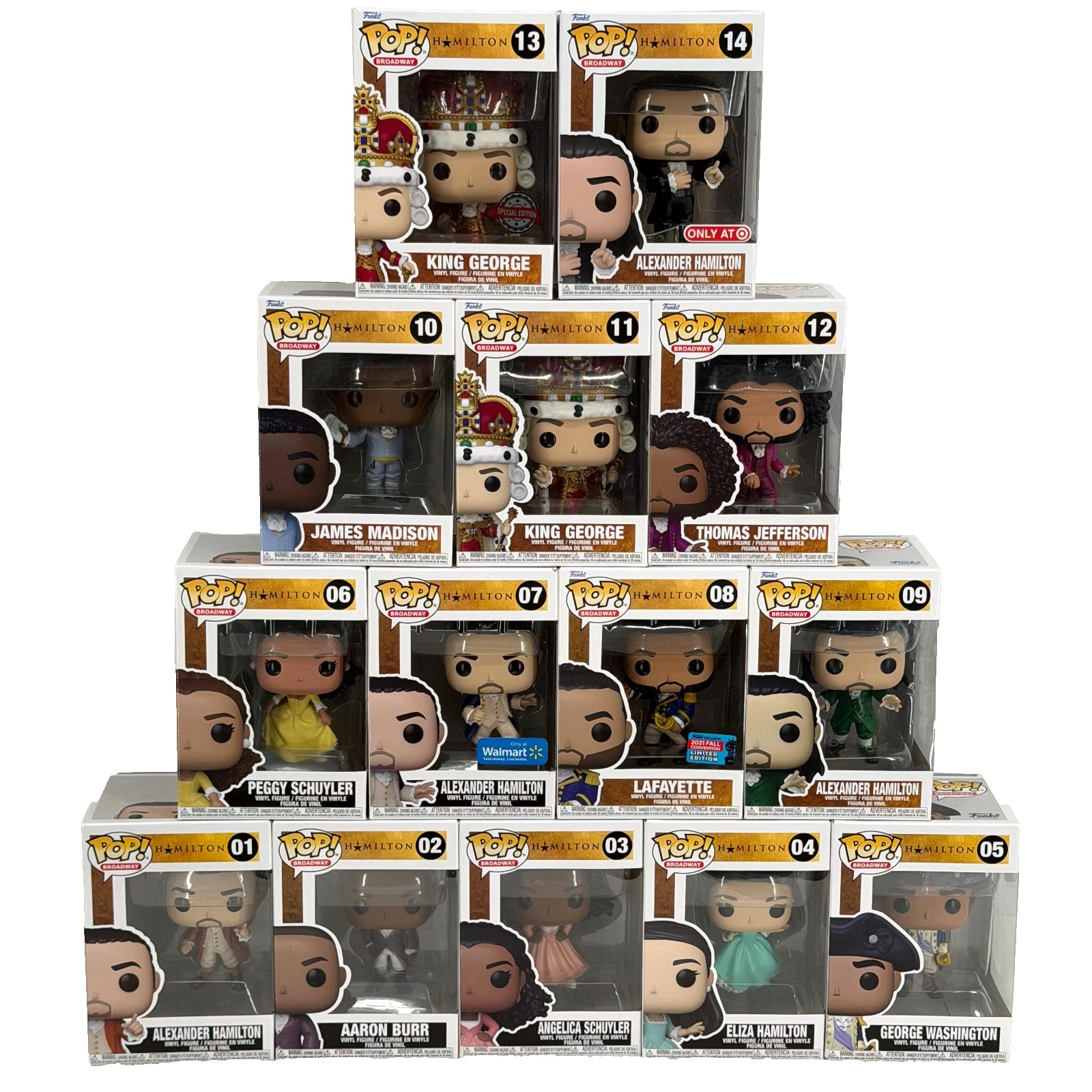 Funko Pop Hamilton Figures Complete Set #1-14 w/ Exclusives Broadway Musical NIB