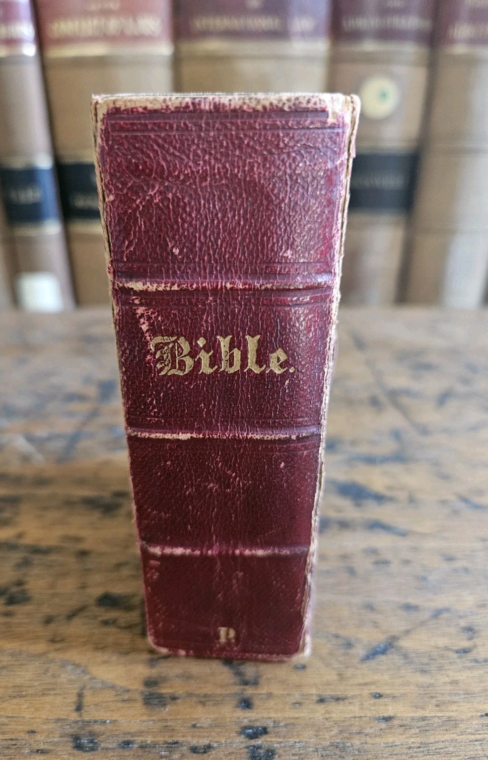 US Civil War Soldier's 1847 Gilt Pocket Holy Bible Old New Testament- MO Militia