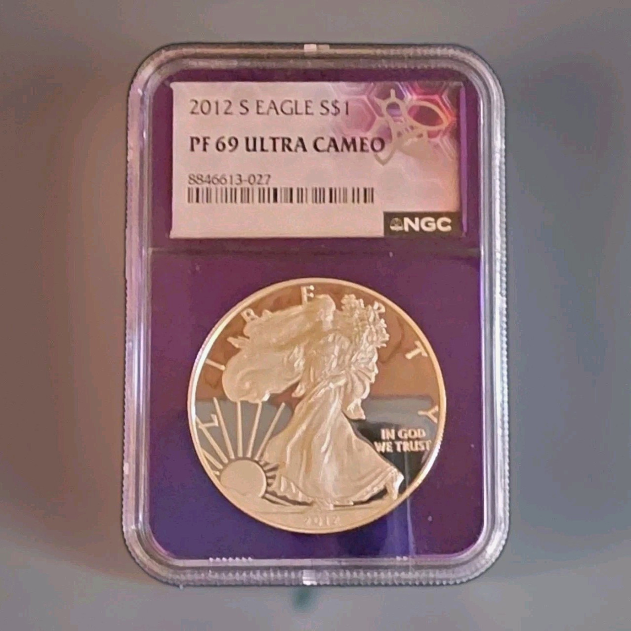 2012-S  Silver Eagle Proof 1 oz . PF69 PRISTINE
