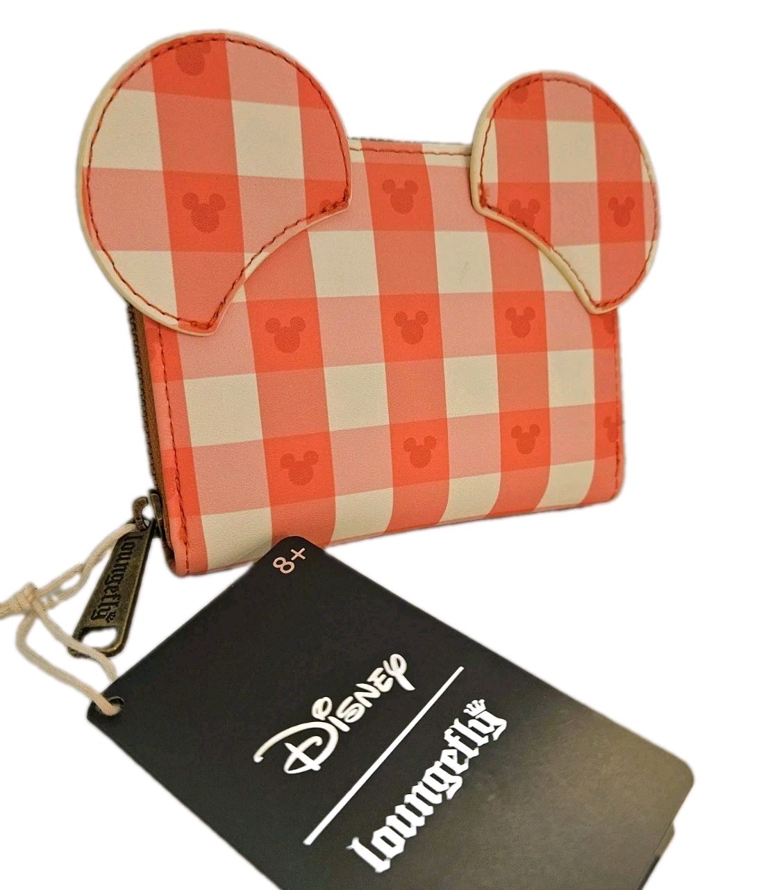 NWT Loungefly Disney Mickey Mouse Cosplay Picnic Wallet Zip Around Checkered NEW