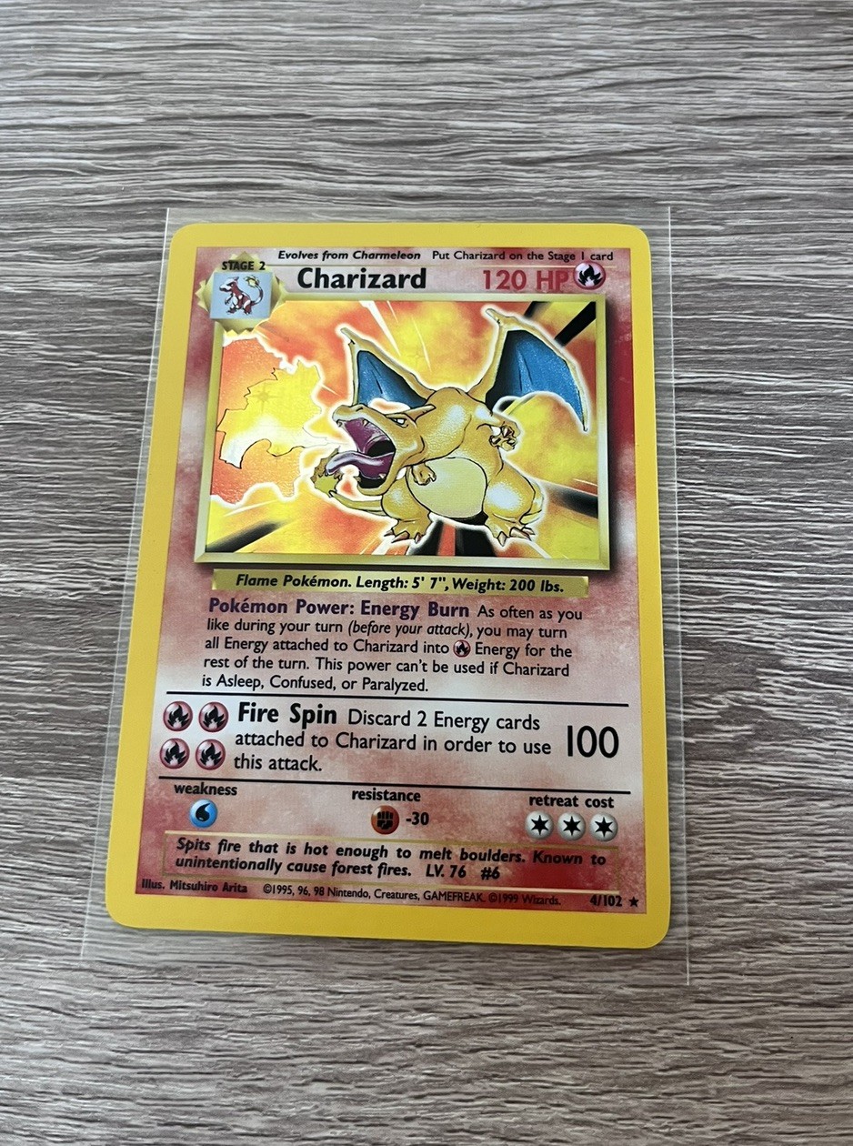 1999 Pokémon Base Set Charizard 4/102 Holo Rare WOTC LP