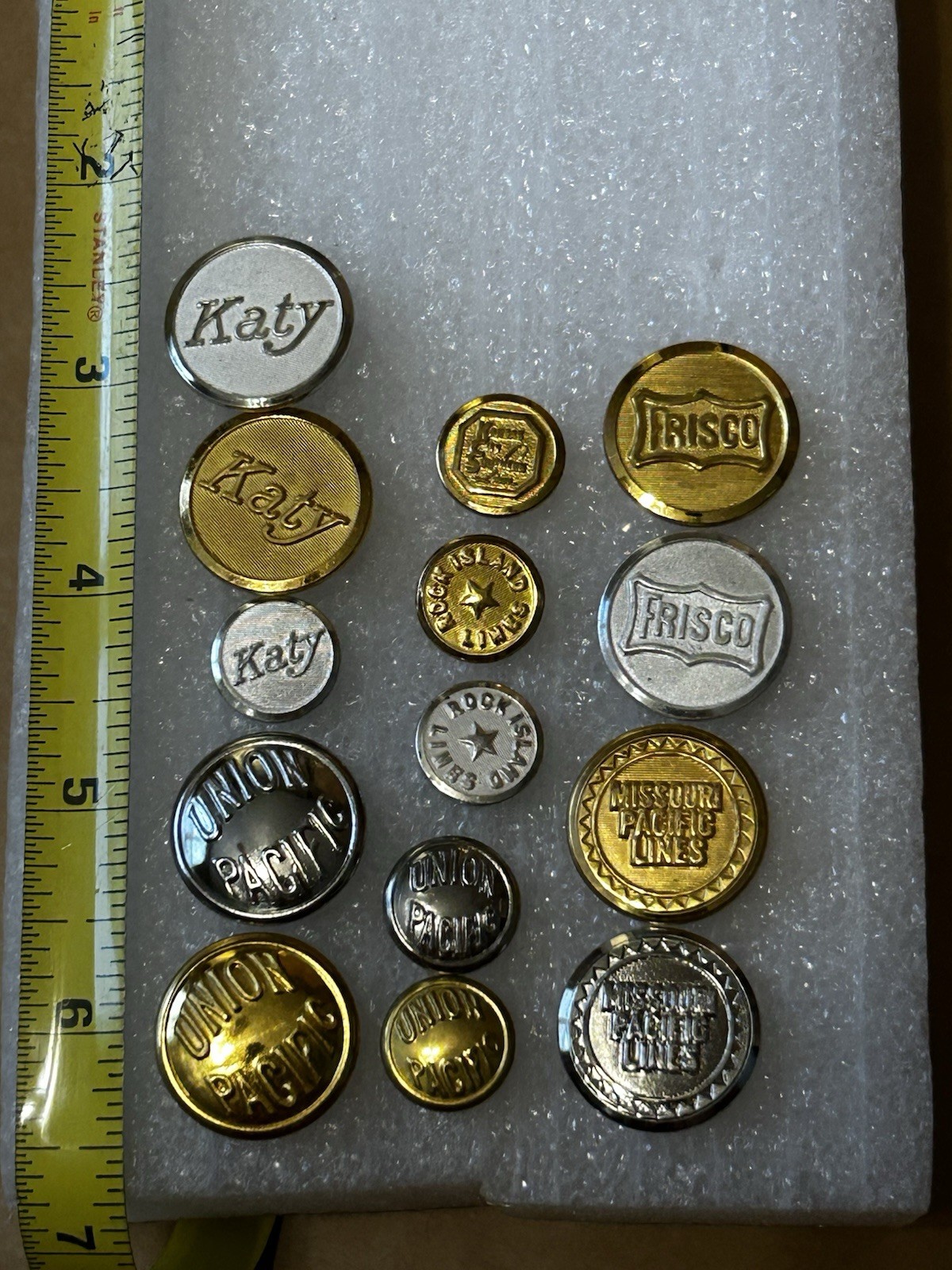 Vintage Train Uniform Buttons Lot of 14 Different Railroad Uniform Buttons