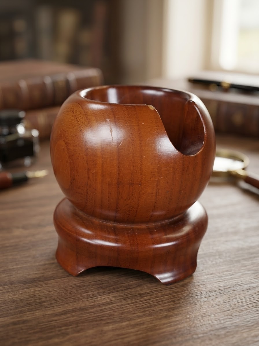 Vintage Dunhill Wooden Pipe Rest Ashtray Made in Italy Brown Wood Tobacciana