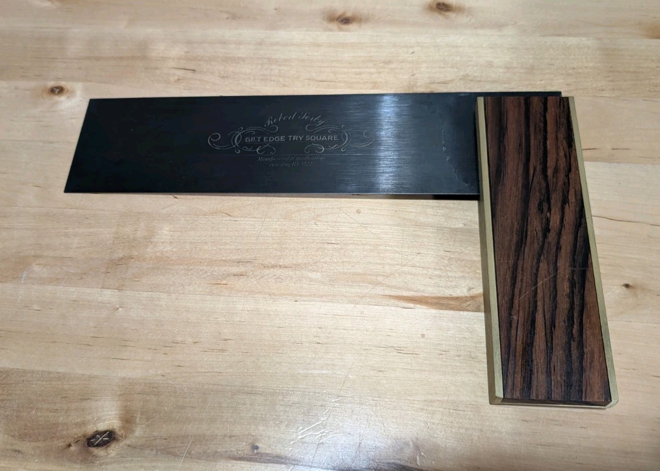 Vintage Robert Sorby Gilt Edge Try Square 10-3/4\