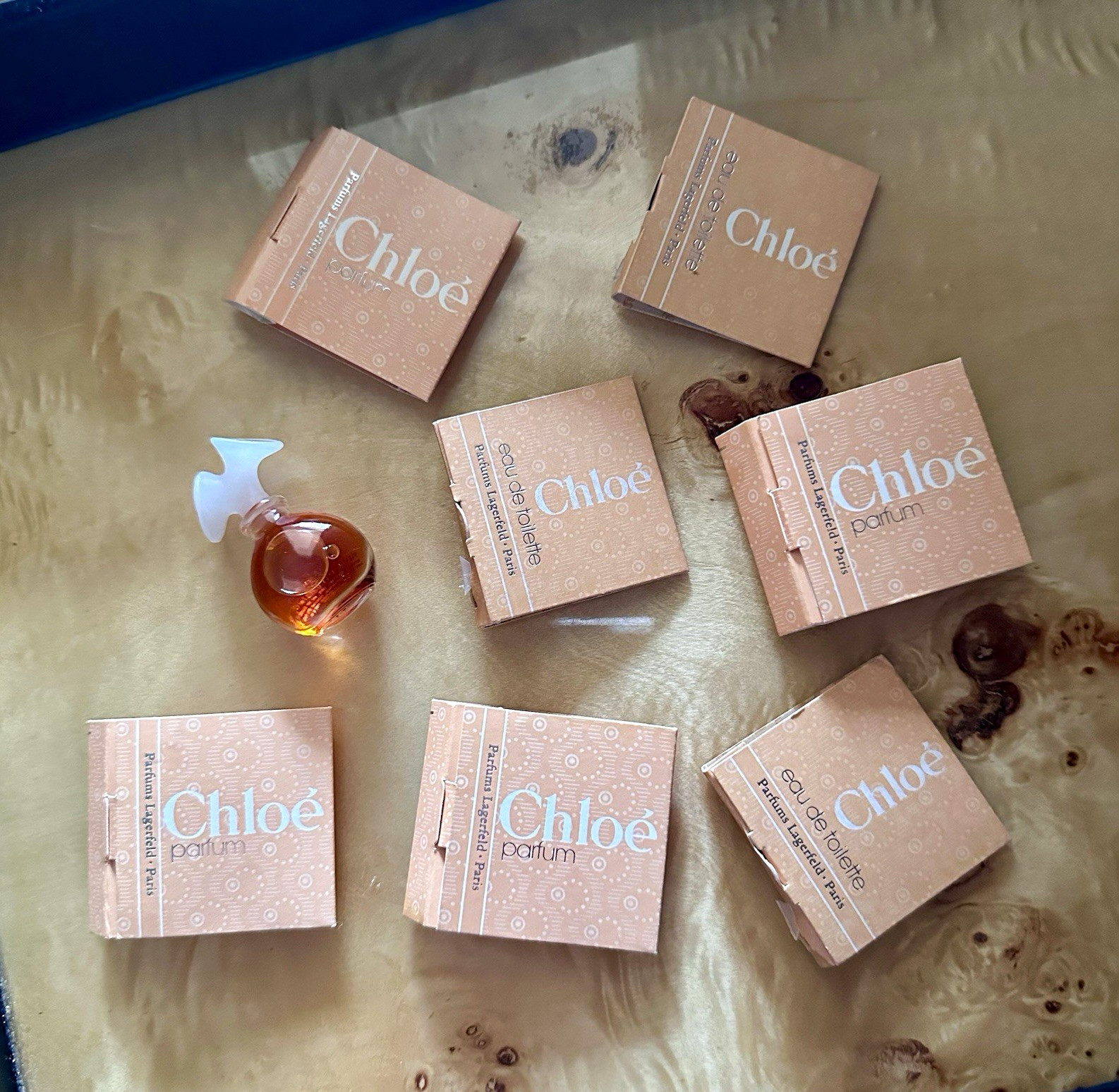 Chloé 3.7 mL Parfum Mini & 6 Carded Samples Parfum EDT Karl Lagerfeld VINTAGE