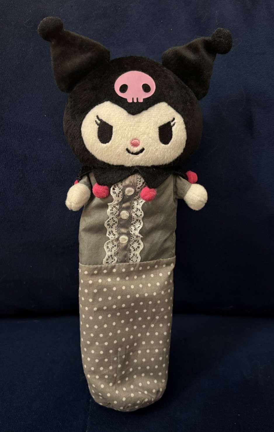 Vintage Sanrio Kuromi Plush Pen Pencil Case Pouch 2009 Licensed Clean RARE