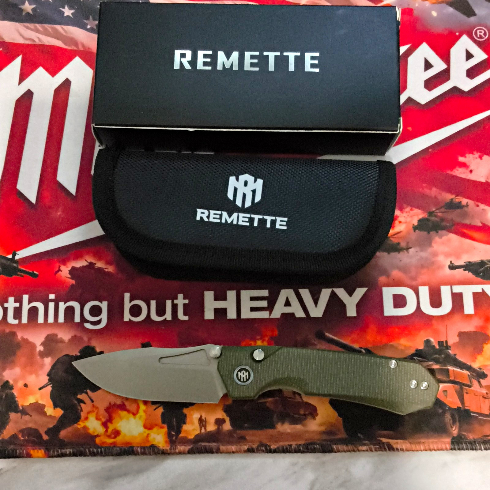 Remette Rhino MC25A Pocketknife Manual Liner Cleaver Plain SS G10 Green Clip Remette Rhino MC25A Pocketknife Manual Liner Cleaver Plain SS G10 Green Clip