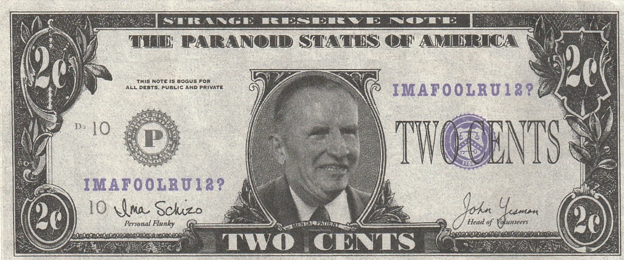 Clinton Counterfeit Money 93-99  Ross Perot 2 cent Bill