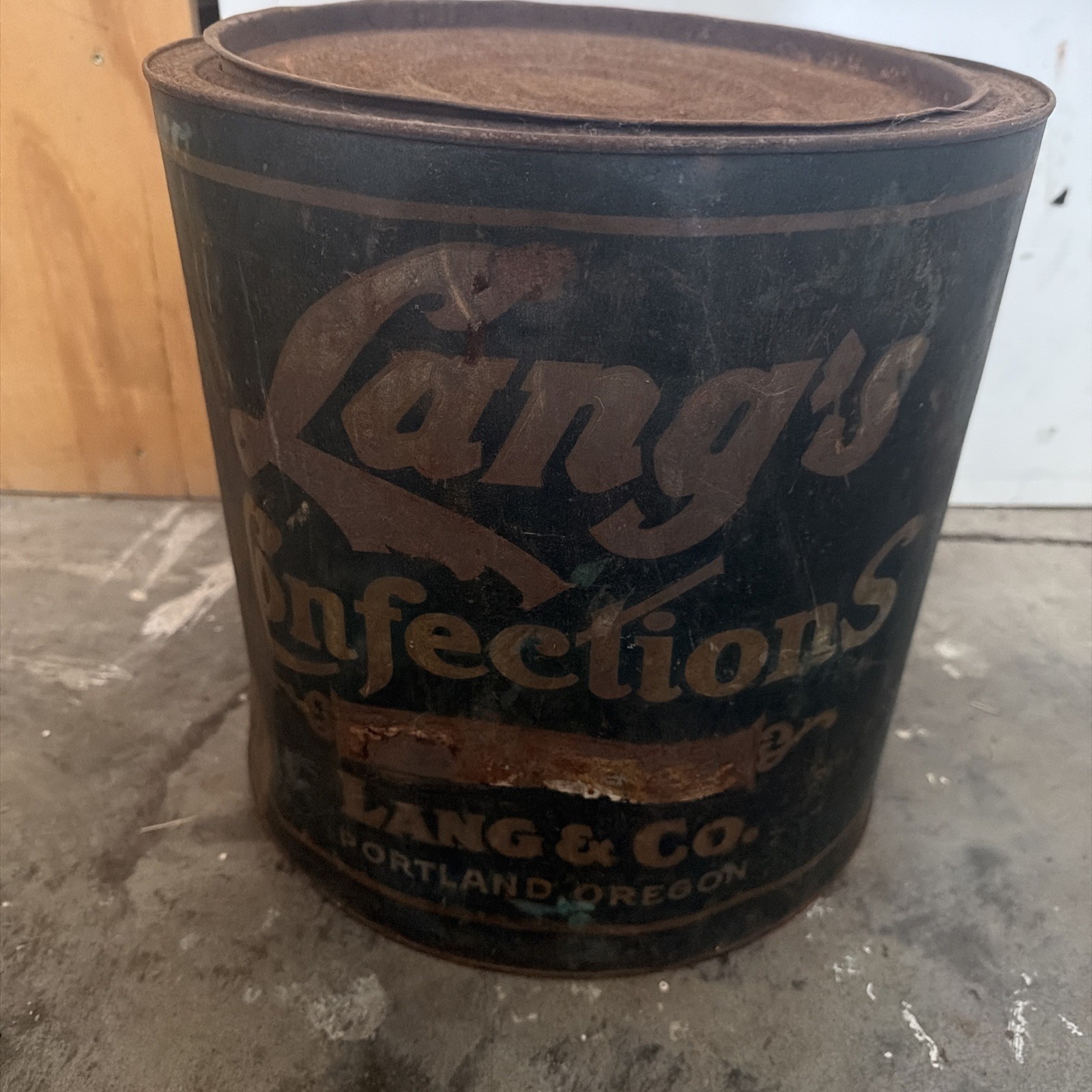Vintage Lang’s Confections Portland Oregon Tin