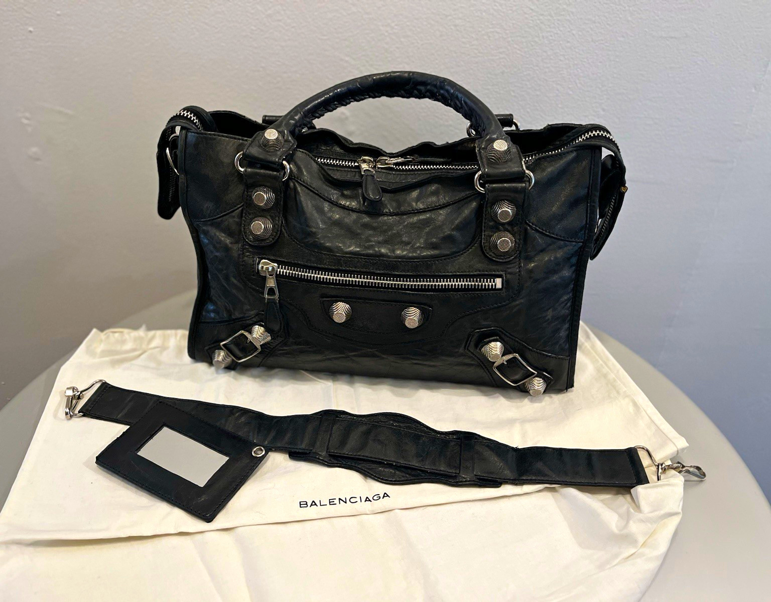 Balenciaga Giant 21 City Bag, black with silver hardware
