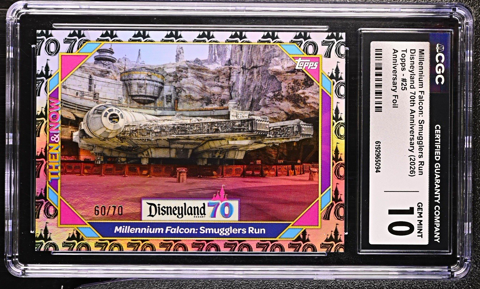 Topps Disneyland 70th Anniversary (2026) Millennium Falcon #25 Foil CGC 10