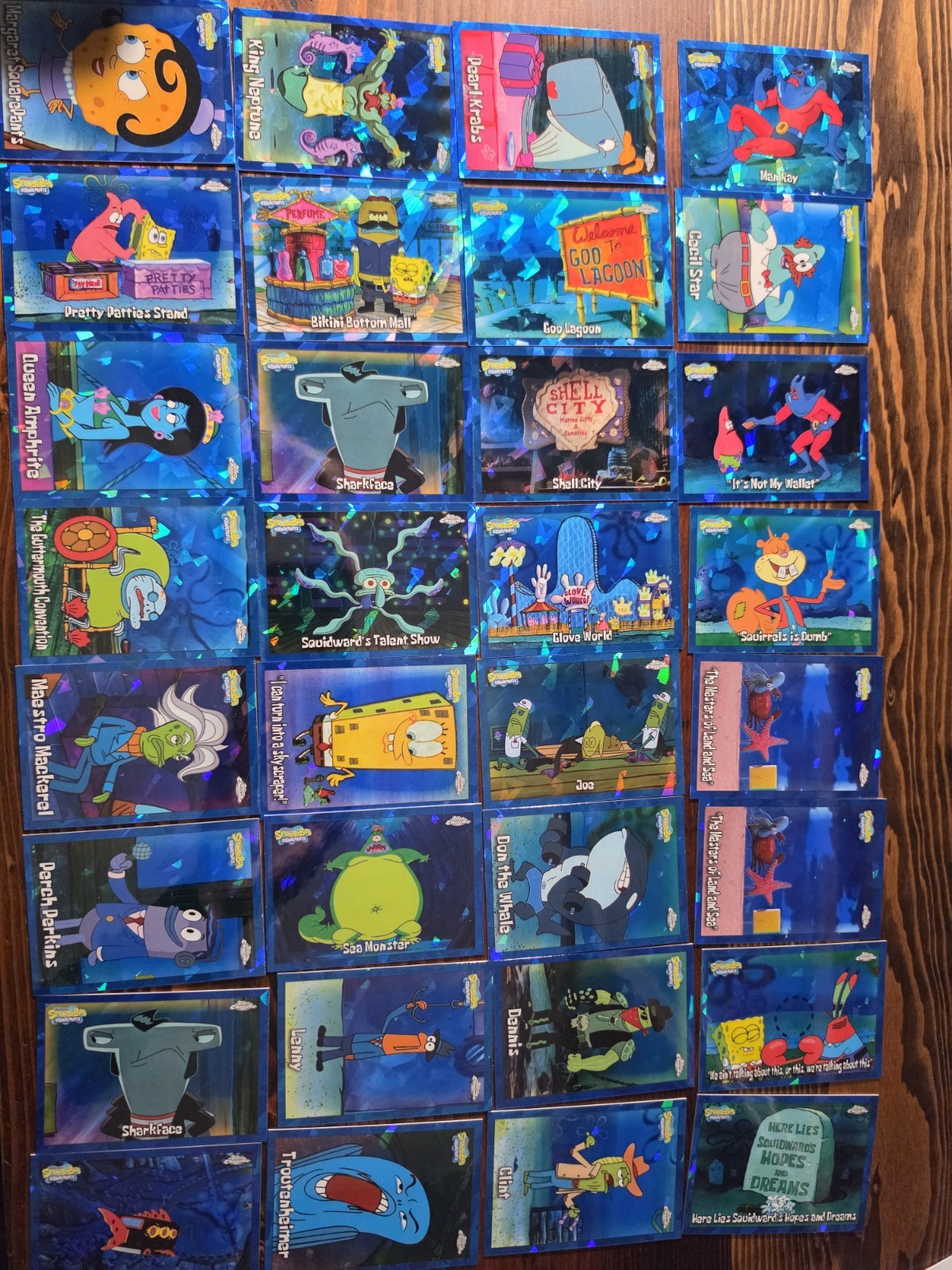 2025 Topps Chrome SpongeBob Sapphire Base Lot Of 32