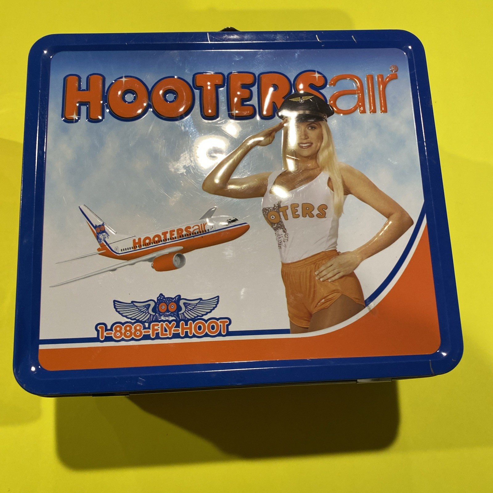 Original Vintage 1990s Hooters Air Owl Metal Lunchbox W Thermos Adult Fathers Original Vintage 1990s Hooters Air Owl Metal Lunchbox W Thermos Adult Fathers
