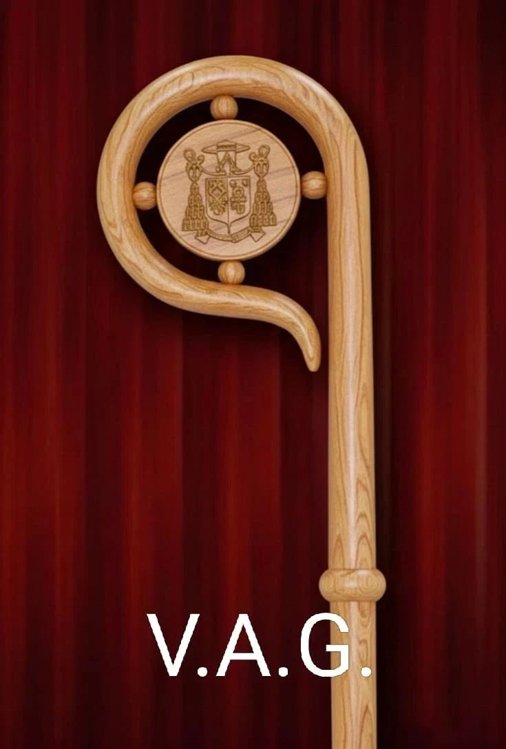 Wood CROZIER Polish Staff Crosier Bishop Quality Craftsmanship, 72\
