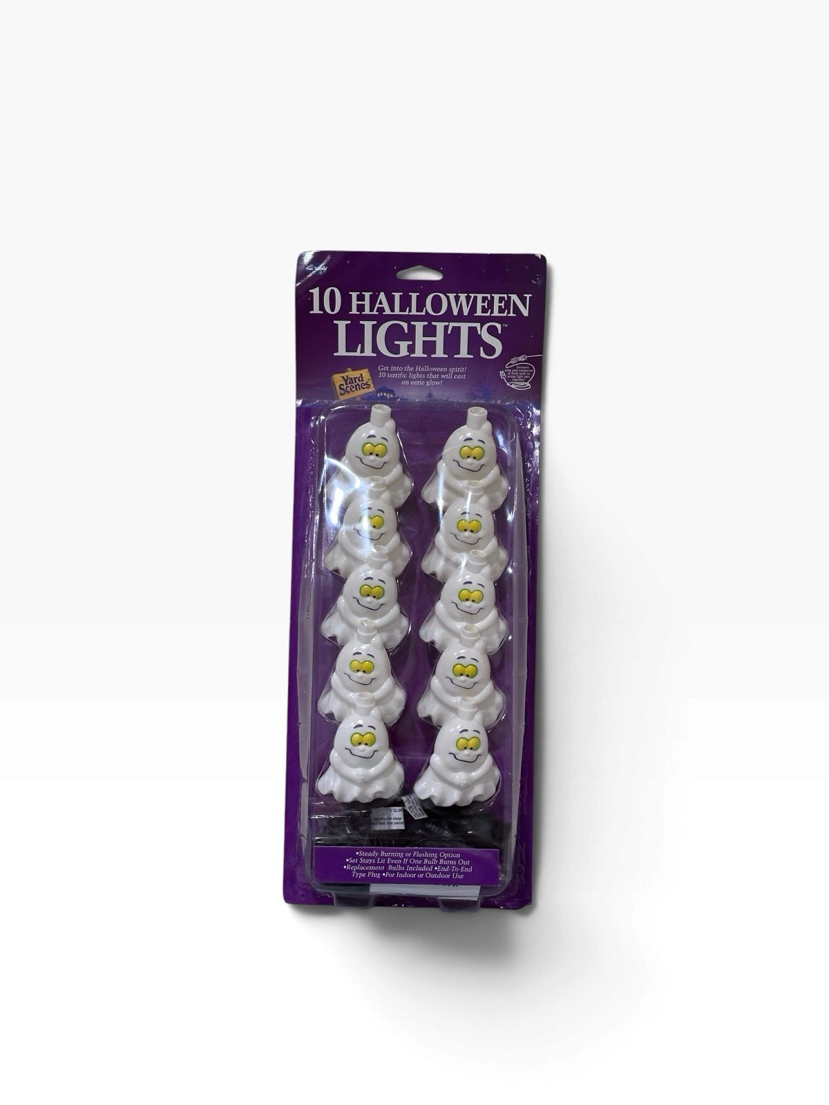 Vtg 90s Halloween Ghost Light String 10 Lights Set Fun World Spooky Blow Mold Vtg 90s Halloween Ghost Light String 10 Lights Set Fun World Spooky Blow Mold