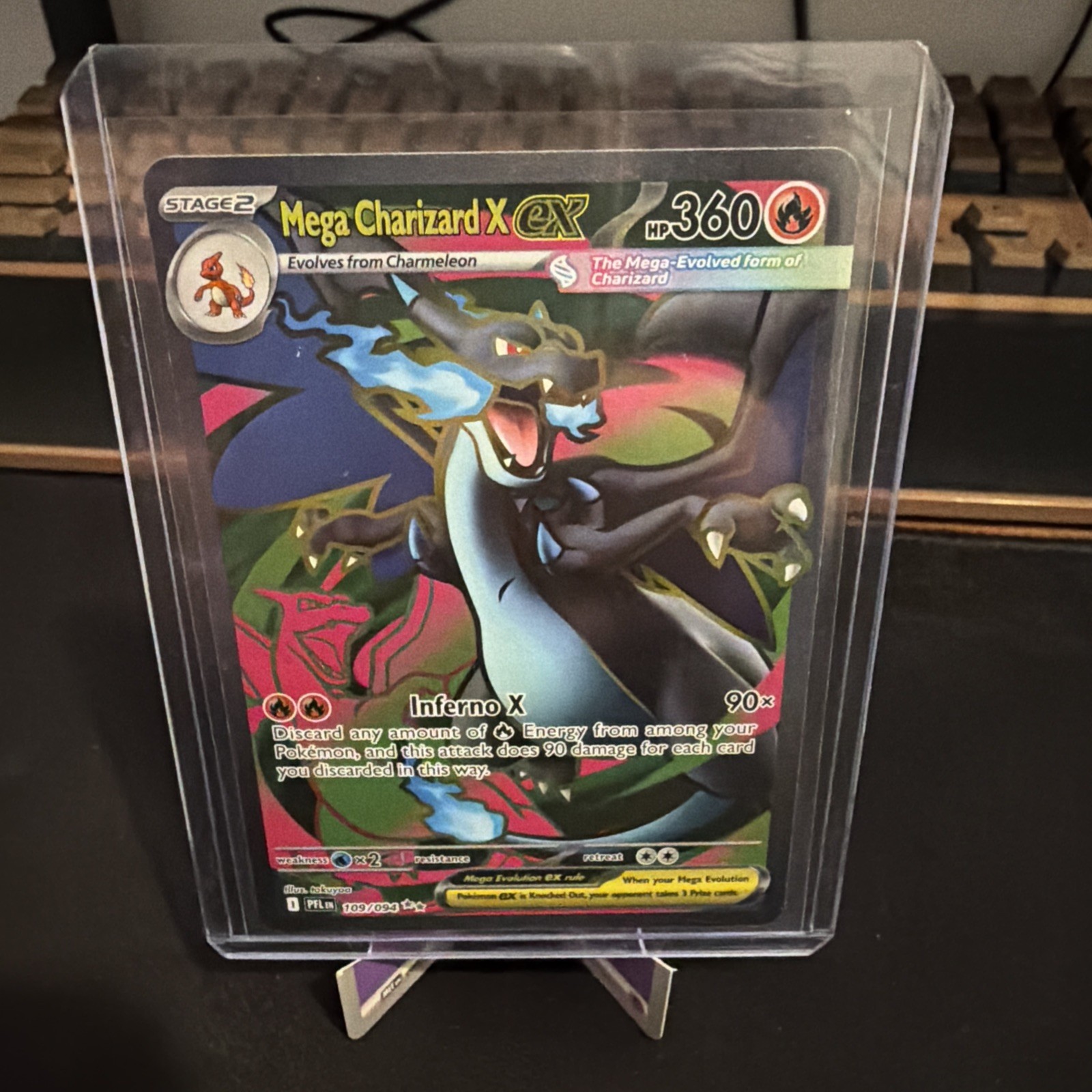 Pokémon TCG Mega Charizard X EX 109/094 Secret Rare Full Art Holo - NM Pokémon TCG Mega Charizard X EX 109/094 Secret Rare Full Art Holo - NM
