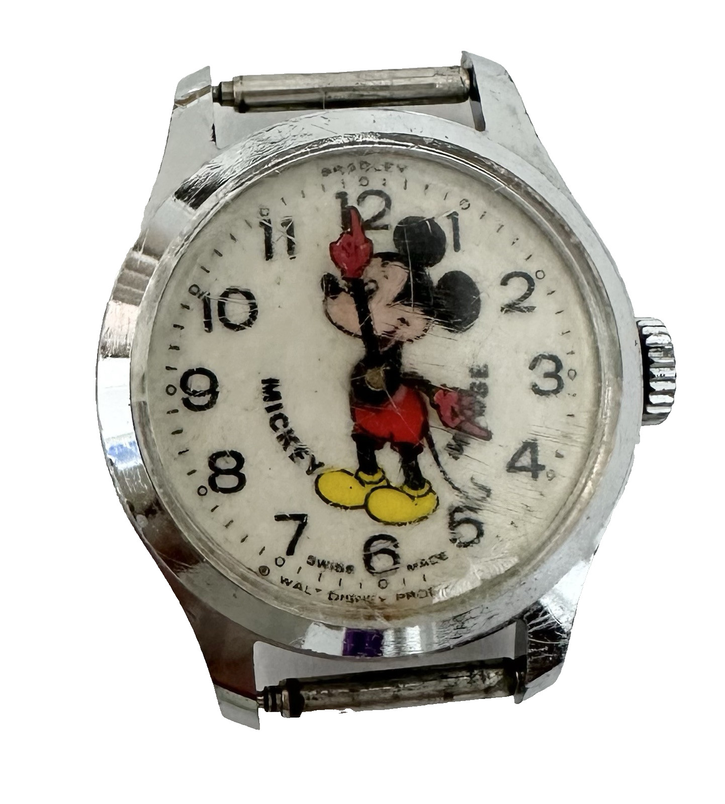 Vintage Walt Disney Mickey Mouse Watch Silver Band Not Included