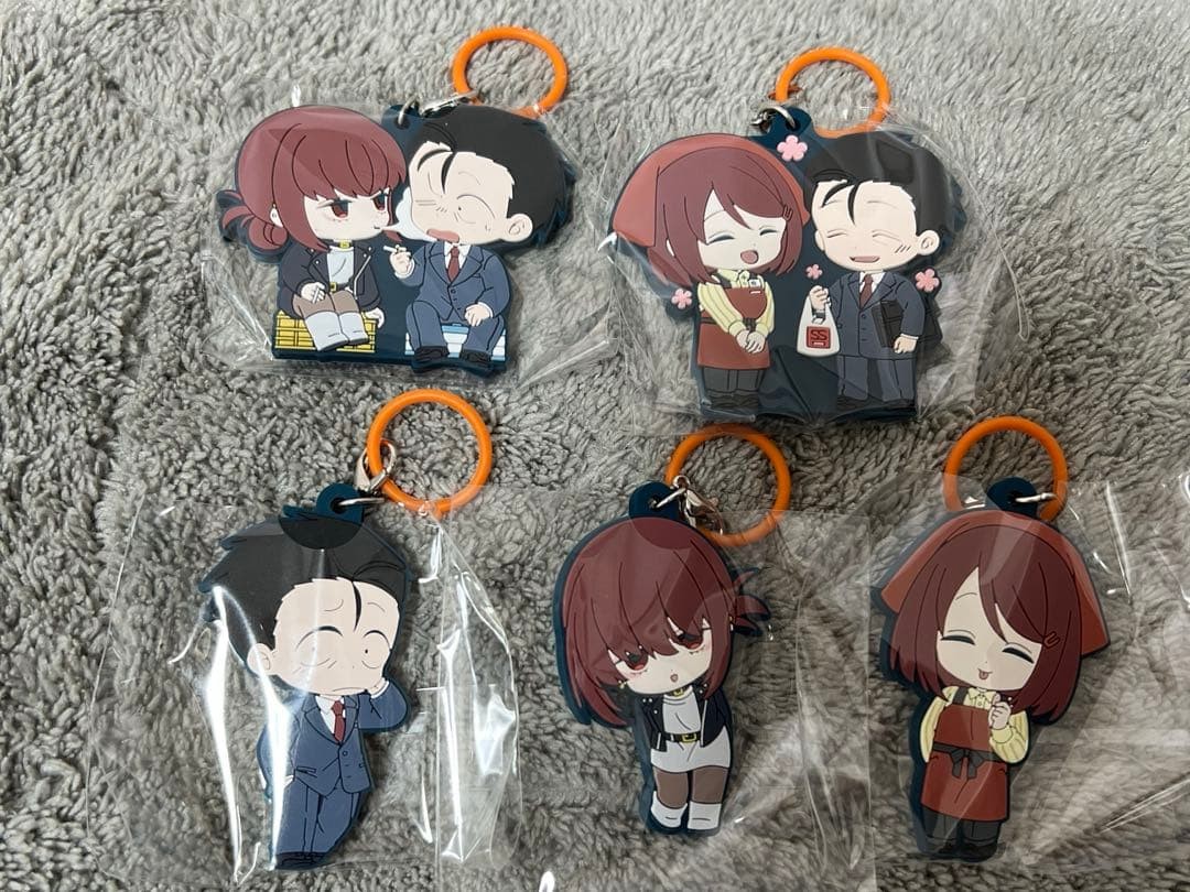 Two People Smoking Behind the Supermarket Rubber Charms Complete Set of 5 Type