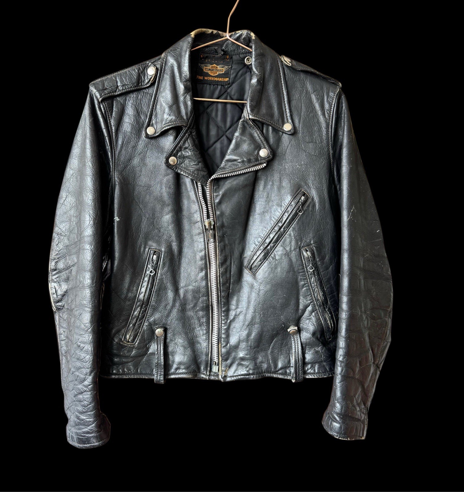 Vintage 50s Harley Davidson, Leather Biker Jacket Rockabilly James Dean SMALL