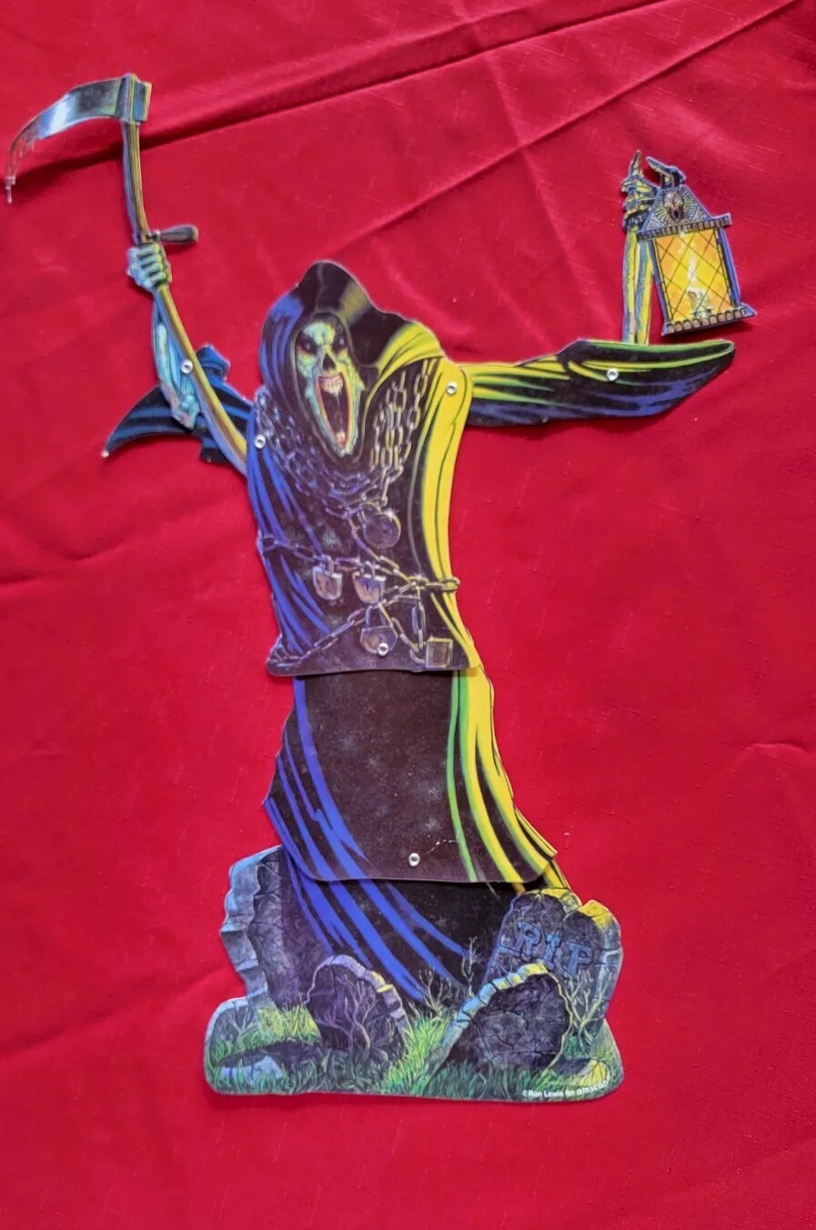 Amscan Ron Lewis Grim Reaper Wall Decoration Artwork Vintage Diecut Lantern USED