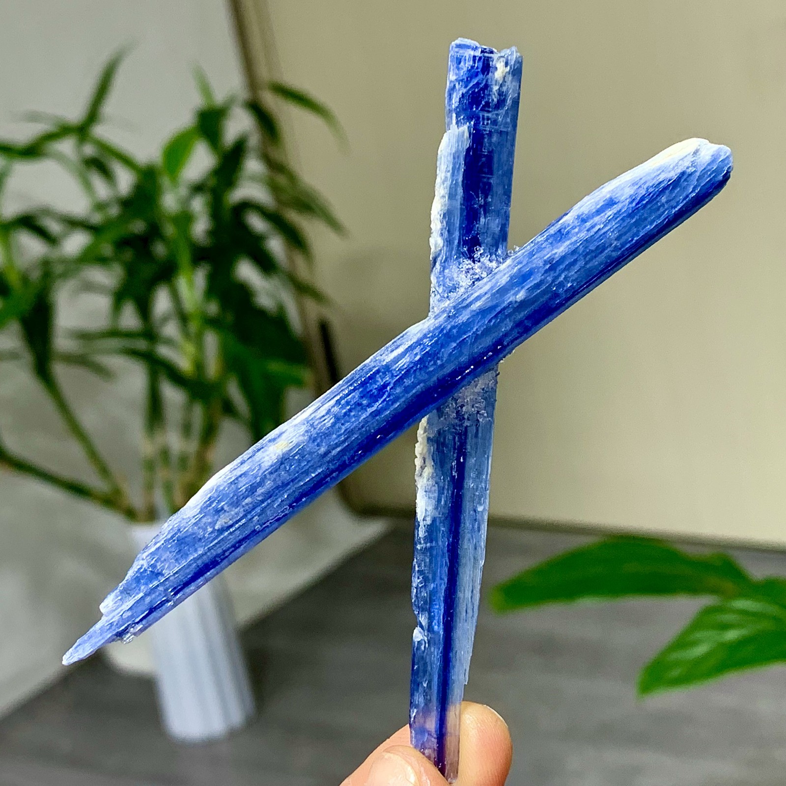18G Rare Natural beautiful Blue KYANITE with Quartz Crystal Specimen Rough