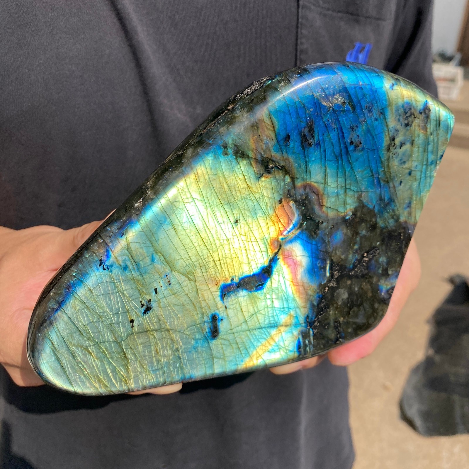 5LB Natural Labradorite Quartz Crystal Freeform Mineral Specimen Healing