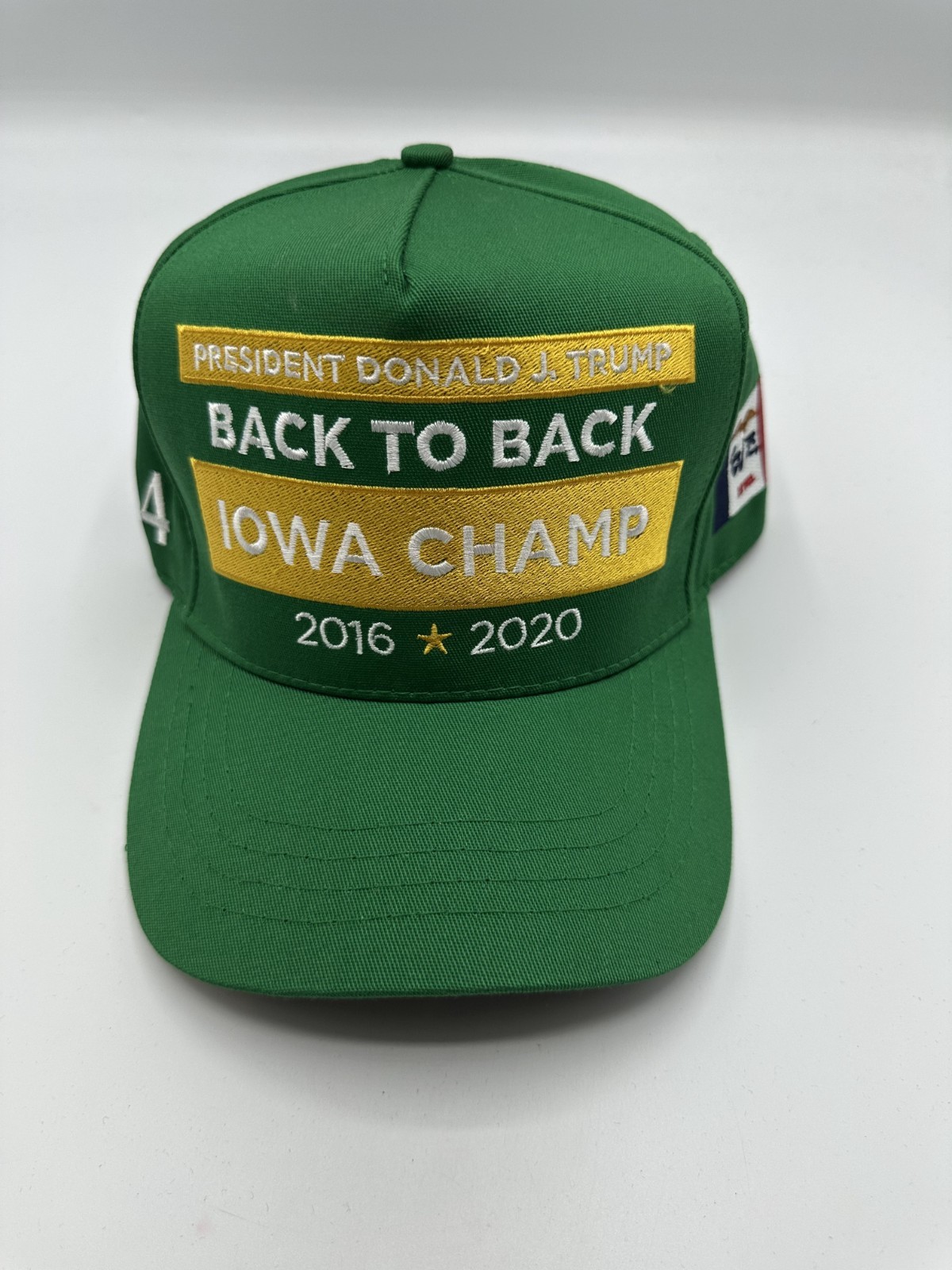 Authentic Rare Cali Fame Trump MAGA Campaign Iowa Champ Green Trucker Hat