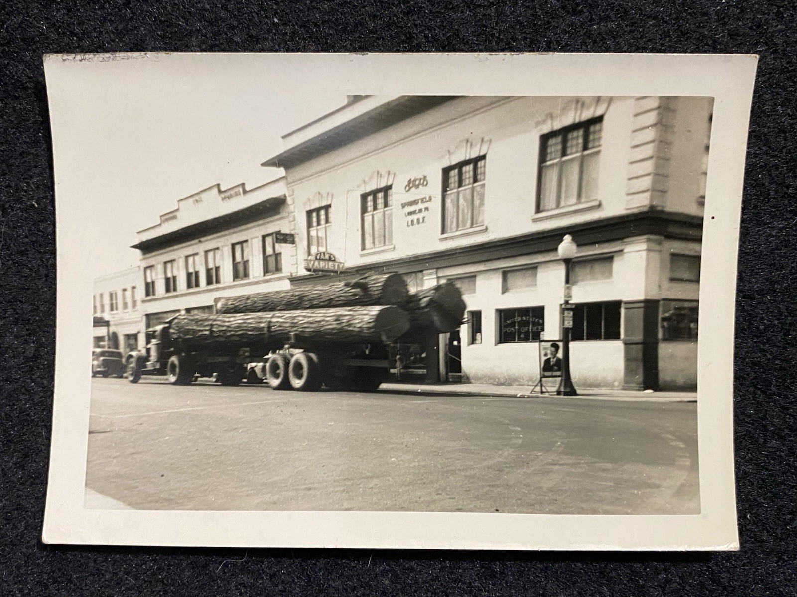 Springfield Oregon OR IOOF - Post Office Logging Lane Co. Antique Snapshot Photo
