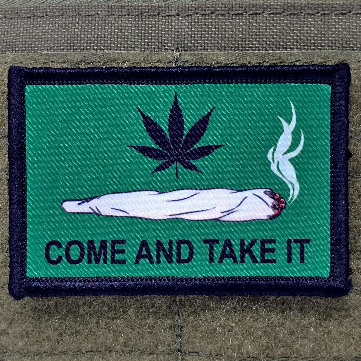 Weed Joint Patch Moral Tactical Meme Come And Take It Flag 420 Hook & Loop 3x2