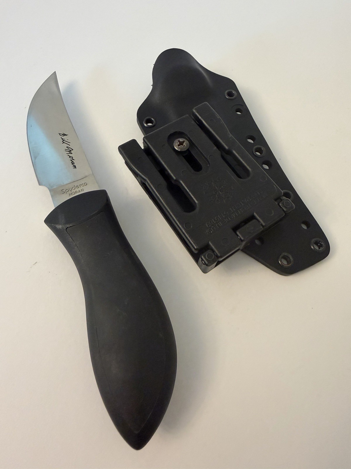Vtg Spyderco Bill Moran Upswept Featherweight Seki Japan VG-10 Fixed Blade Knife