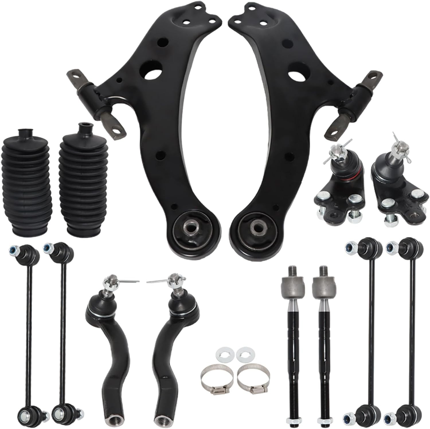 labwork 14PCS Front Lower Control Arm Suspension Replacement for Toyota Black 
