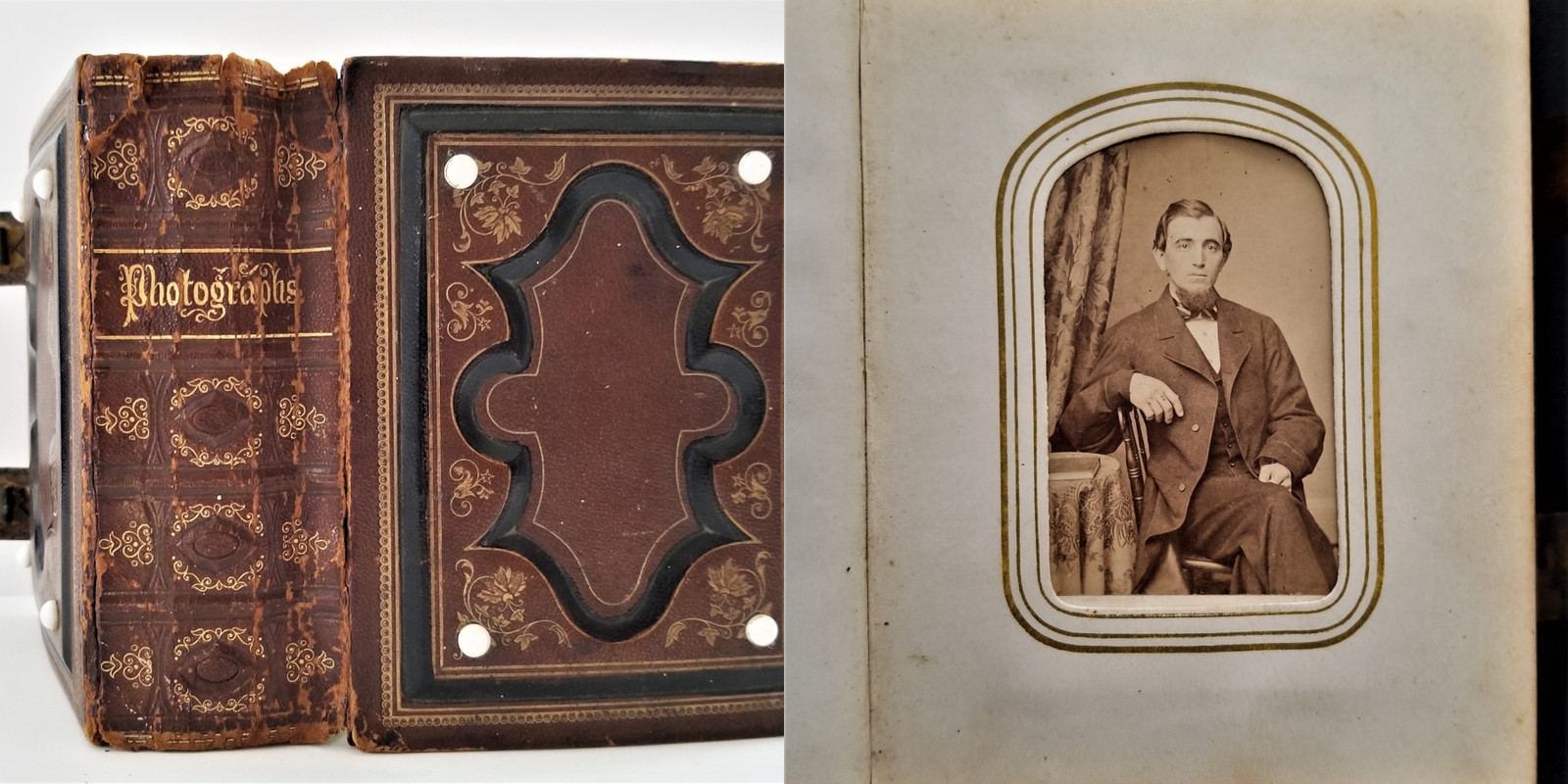 1860s antique PHOTO ALBUM salem ma CIVIL WAR SOLDIERS FAMILY tin type cdv 32pc