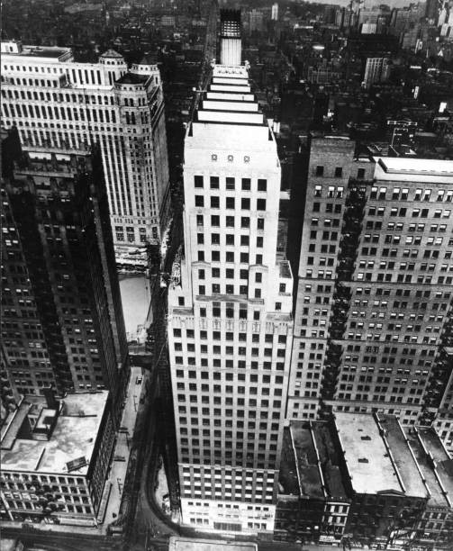 An aerial view of a Chicago skyscraper Historic Old Photo