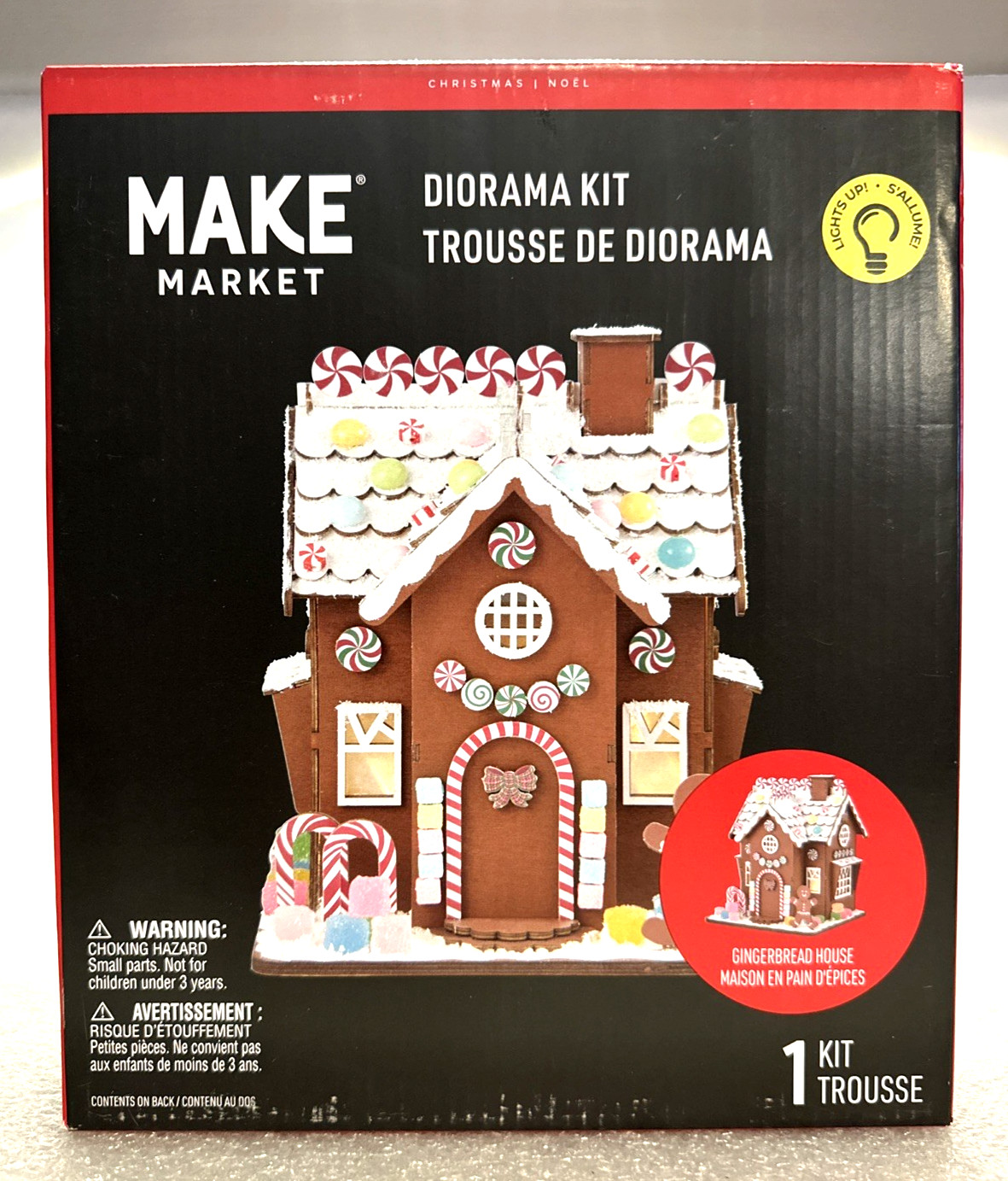 Make Market Christmas Light Up Diorama Kit Gingerbread House - New in Box Sealed