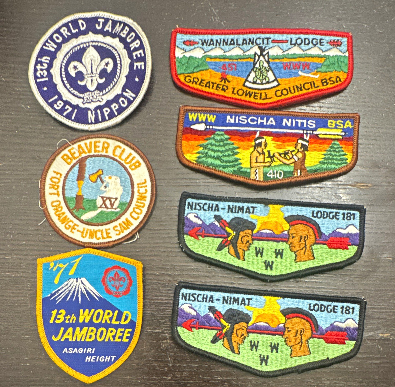 Boy Scouts Mixed Lot Patches 1971 13th World Jamboree & OA Lodge Patches