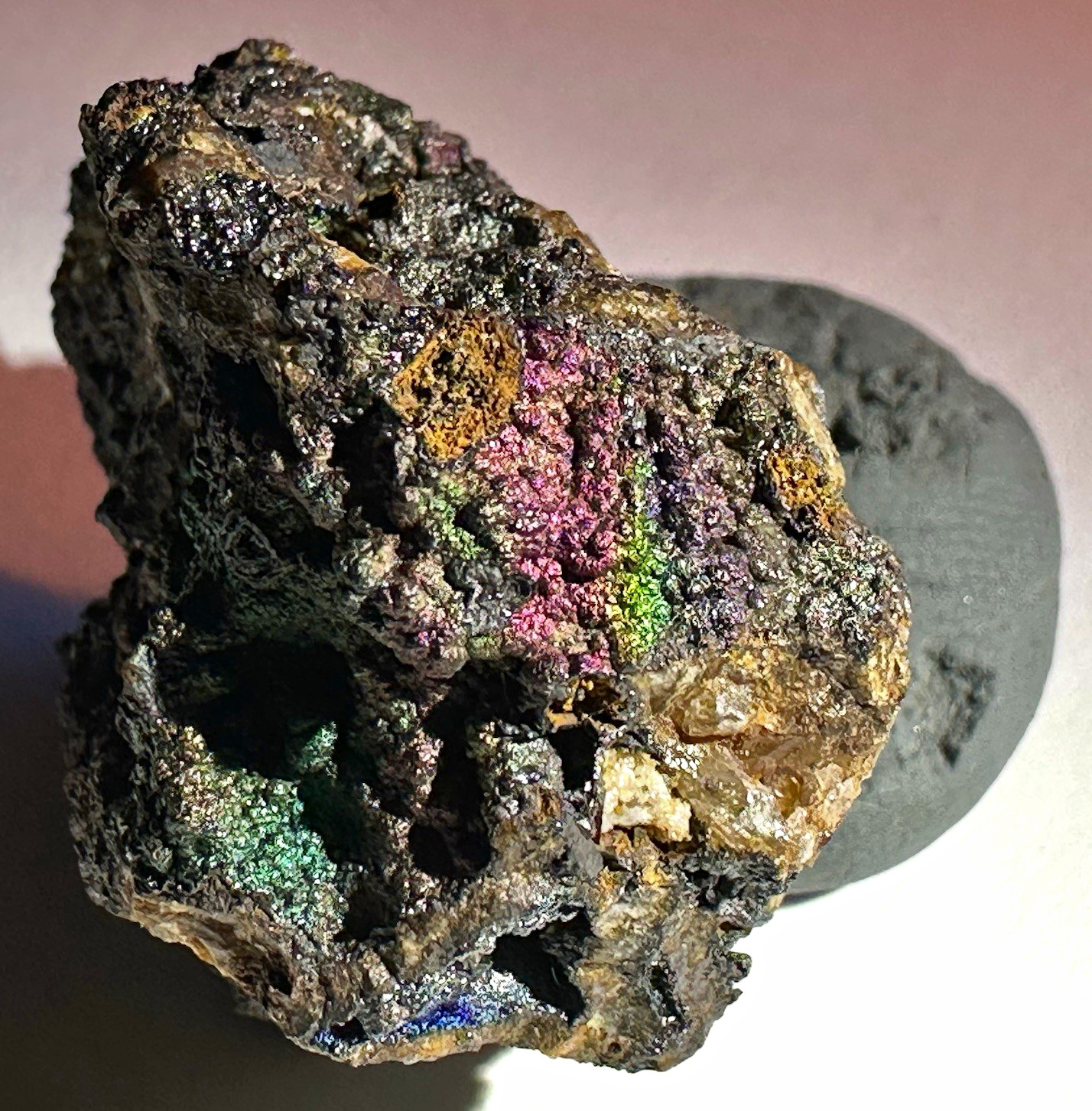 Iridescent Goethite Mineral Specimen Rock Chunk, Indonesia, Approx. 1.5 in
