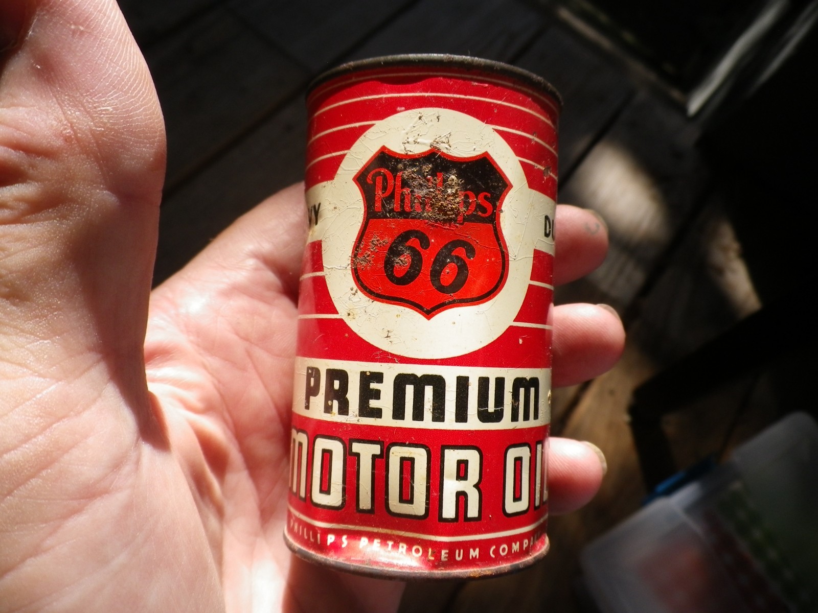Vintage Phillips 66 Premium Motor Oil Can Coin Bank Advertising Promo Small