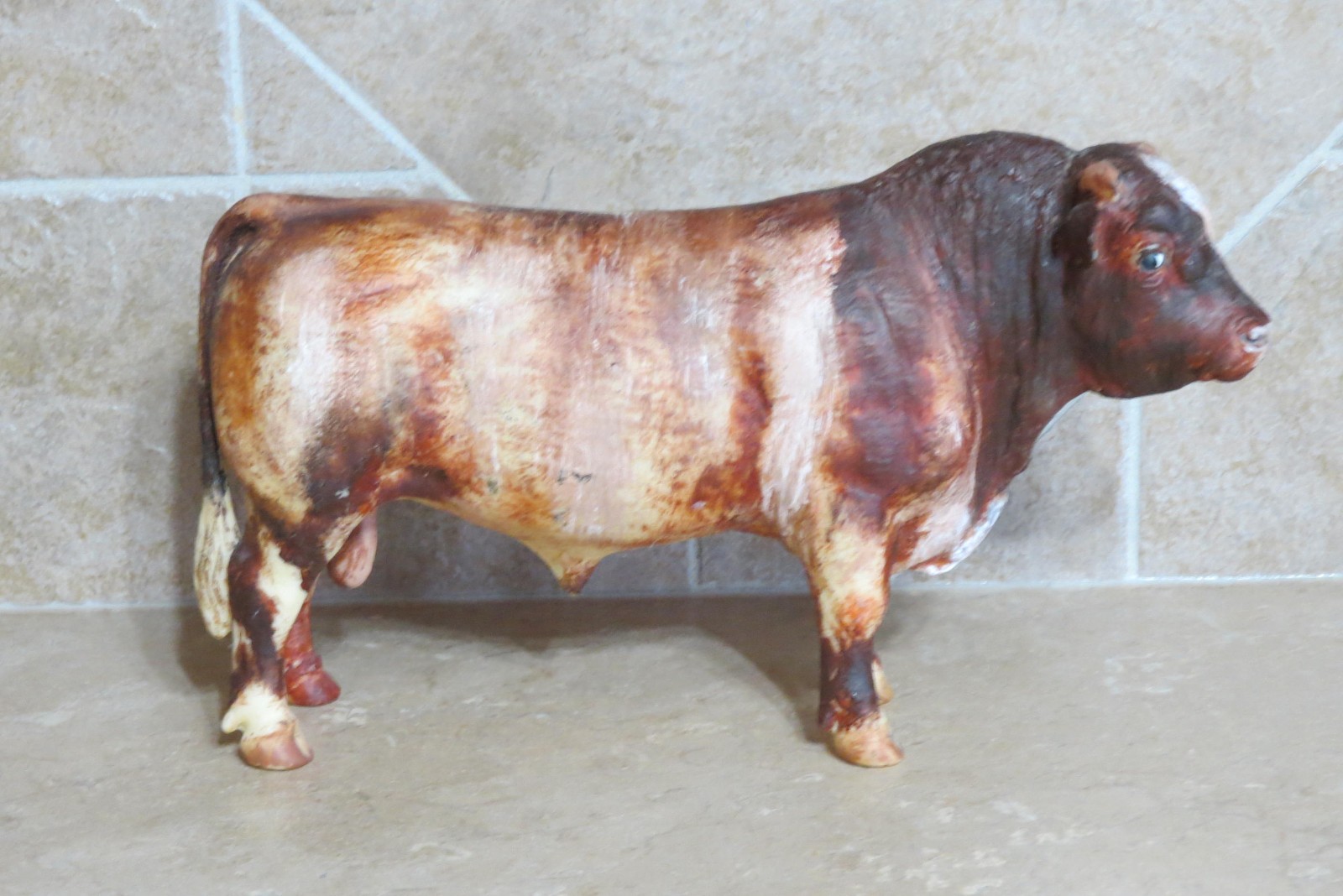 SUPER cool short horn Breyer bull custom on the Charolais mold cow farm vintage