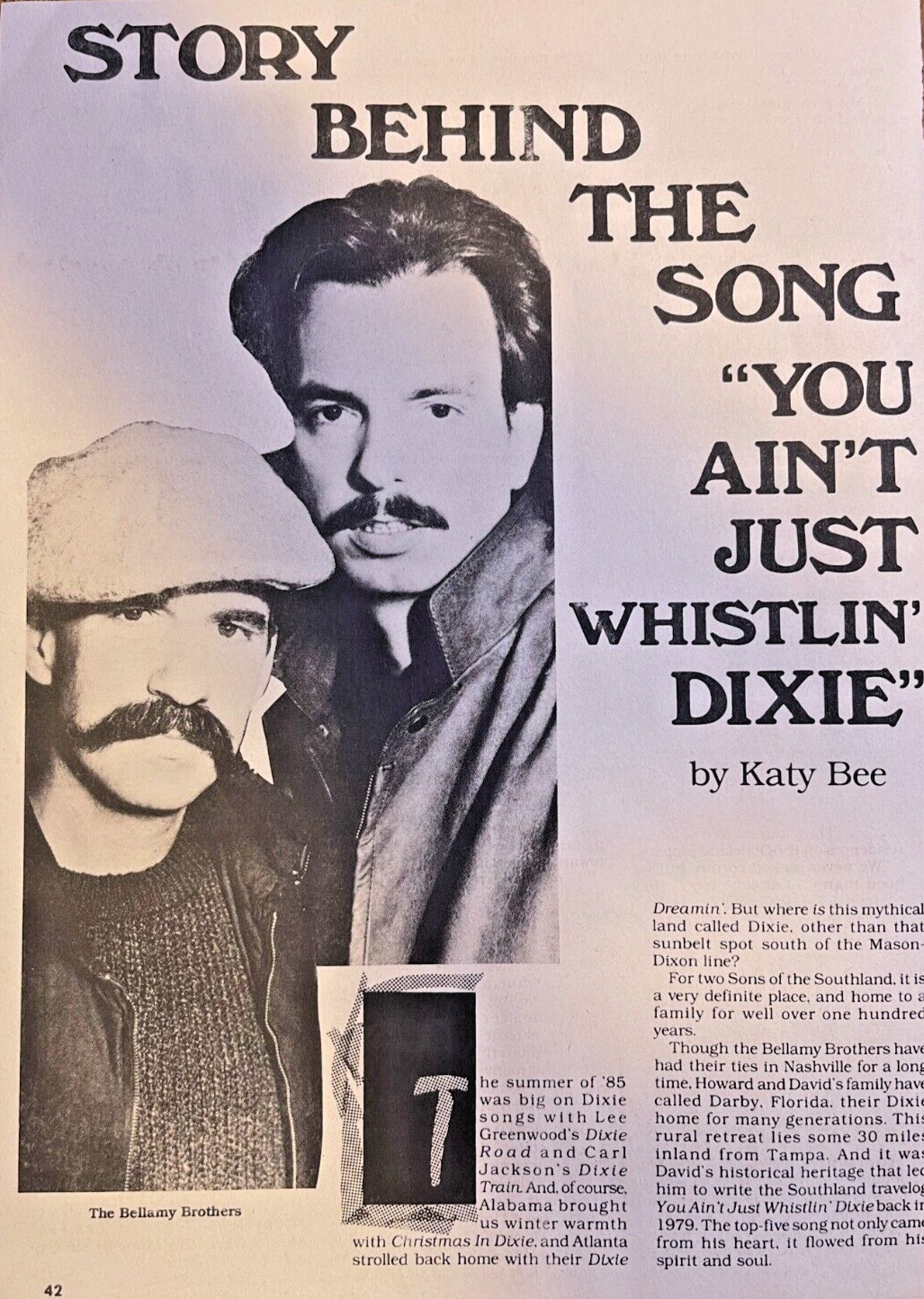 1985 Country Singers The Bellamy Brothers You Ain\'t Just Whistling Dixie