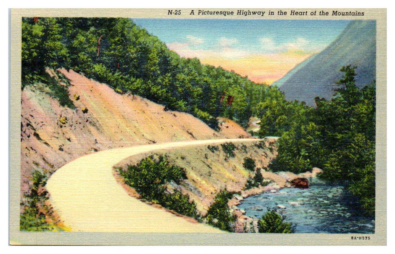 Postcard: N-25 A Picturesque Highway in the Heart of the Mountains 8A-
