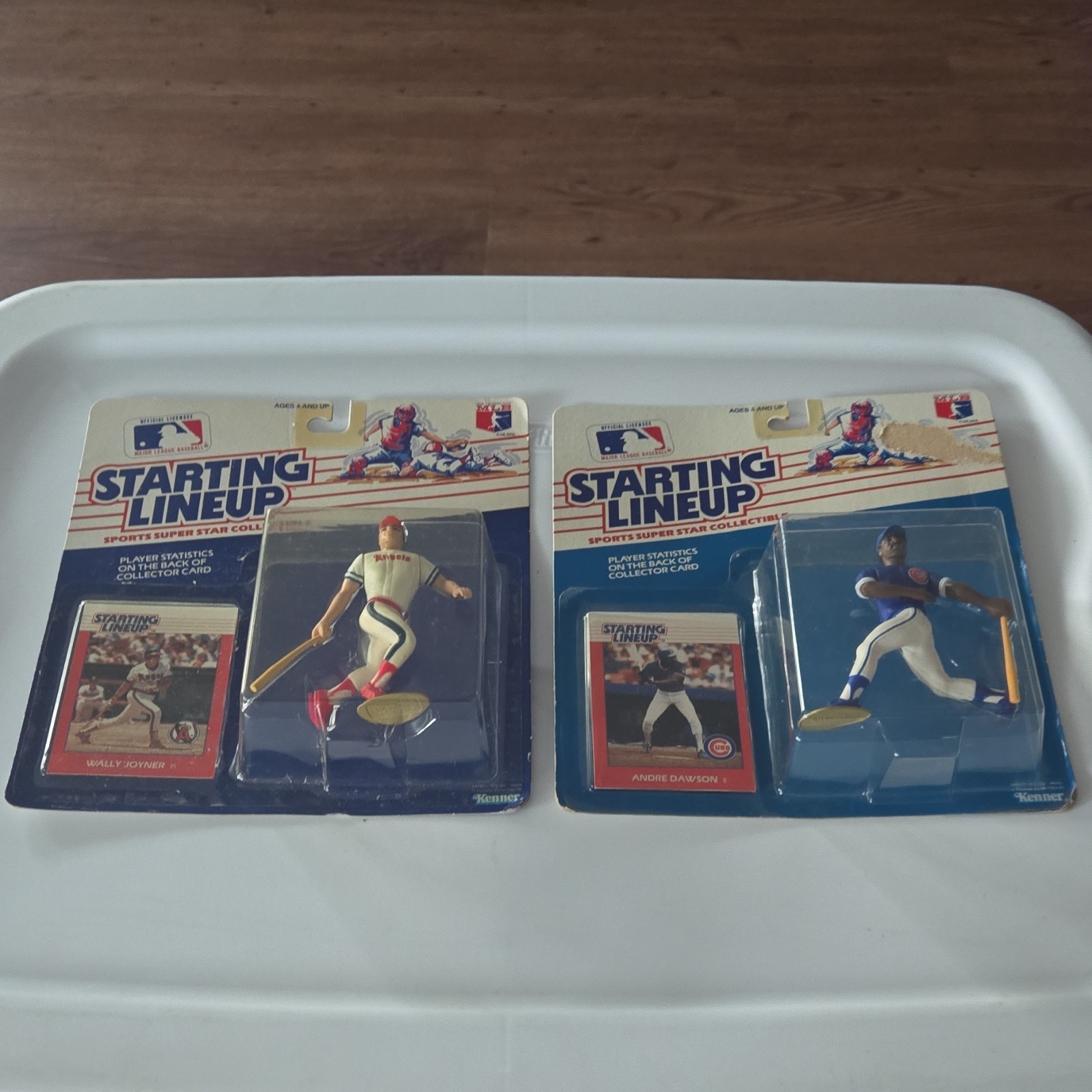 Kenner Starting Lineup MLB Wally Joyner & Andre Dawson Figures w/ Cards 1988