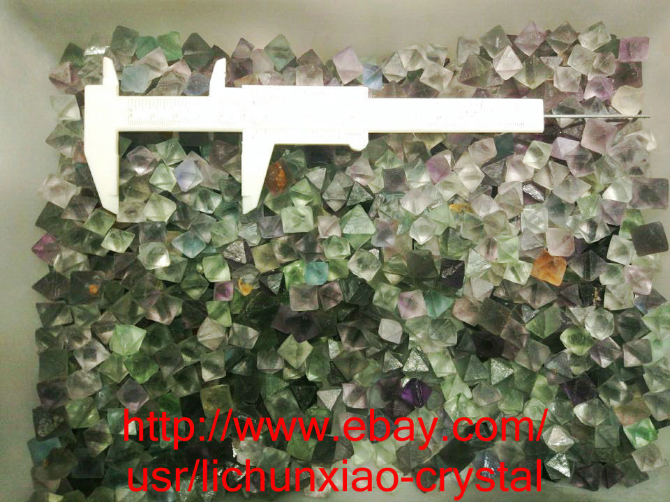 2.2lb Wholesale NATURAL Purple/Green Octahedral Fluorite QUARTZ Crystal body gem