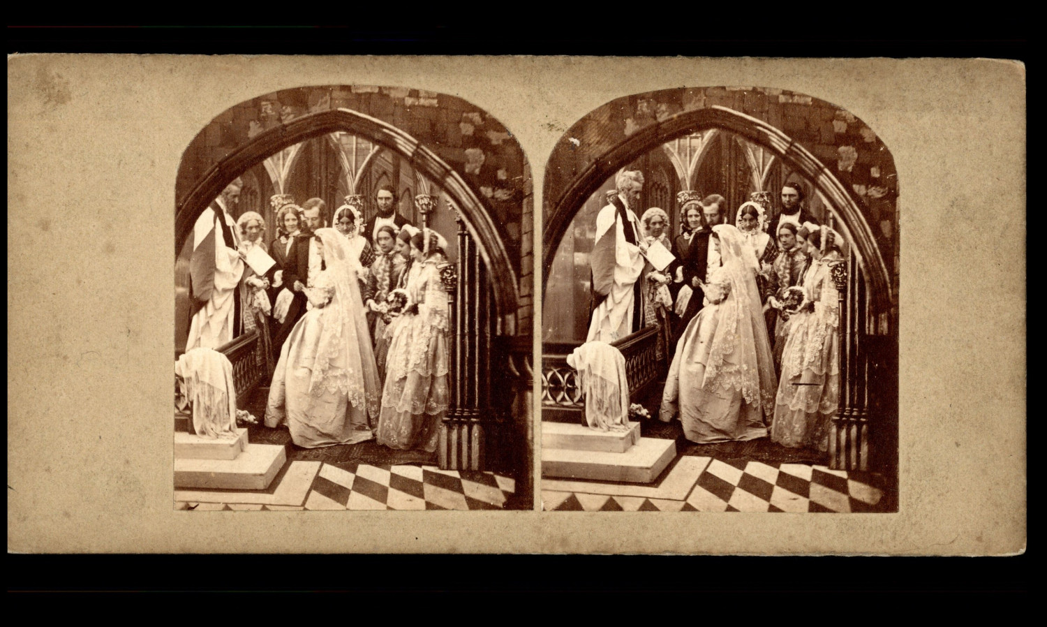 Le Mariage, ca.1870, stereo print d'era 10.5x18 Circa 1870  