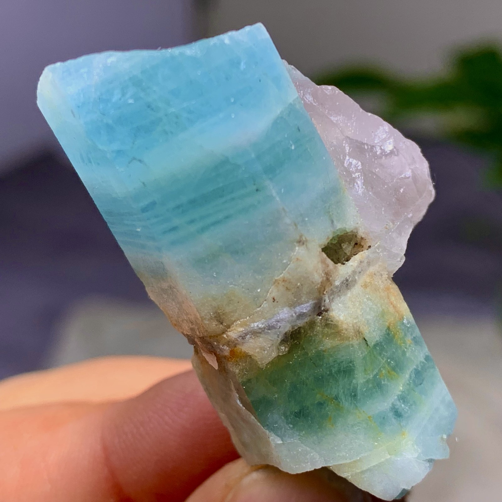 28G RareNatural beautiful Prism shaped Aquamarine Raw Crystal Specimen Rough