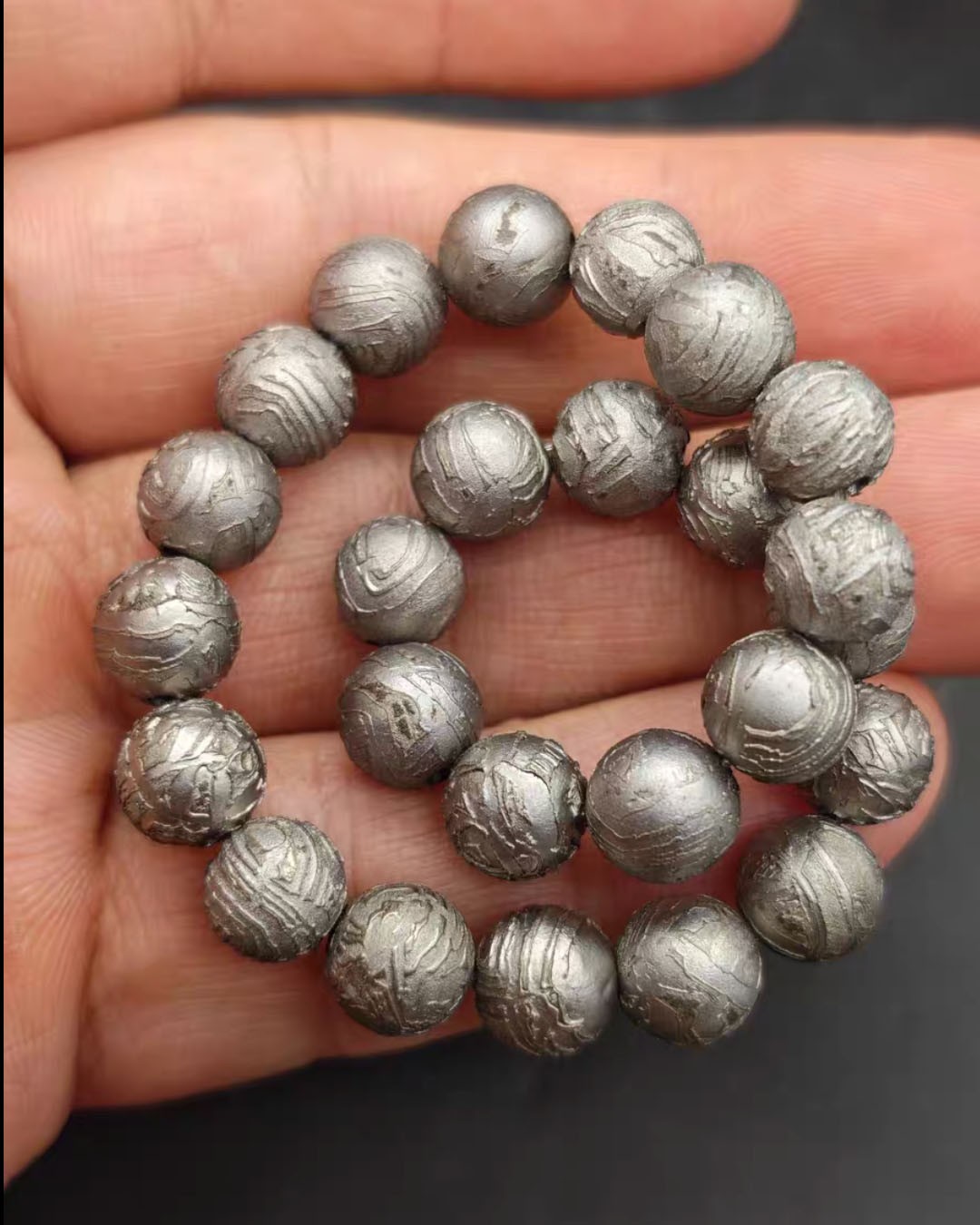 8mm Aletai Iron Meteorite Etched Perfect Bracelets Handmade Original Color Beads