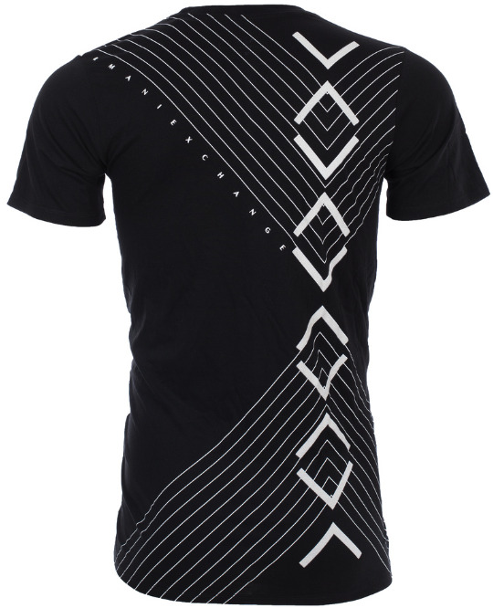 ARMANI EXCHANGE Black White INVERTED Short Sleeve Slim Fit Designer T-shirt NWT