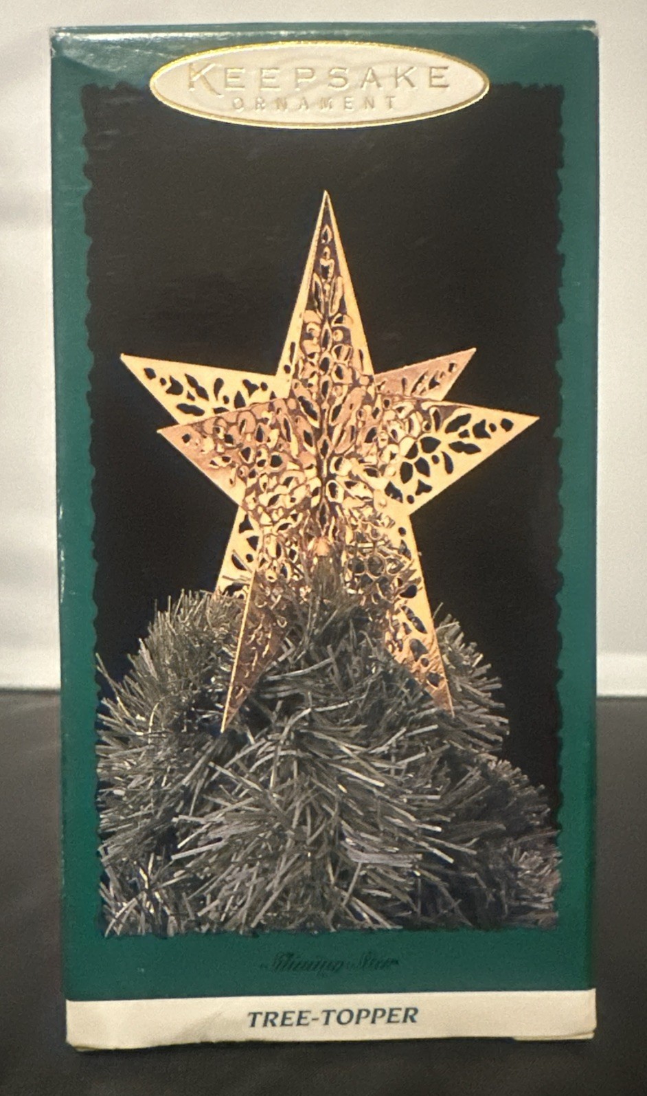 Vntg 1995 Hallmark Keepsake Mini Shining Star Christmas Tree Topper New Box Worn Vntg 1995 Hallmark Keepsake Mini Shining Star Christmas Tree Topper New Box Worn