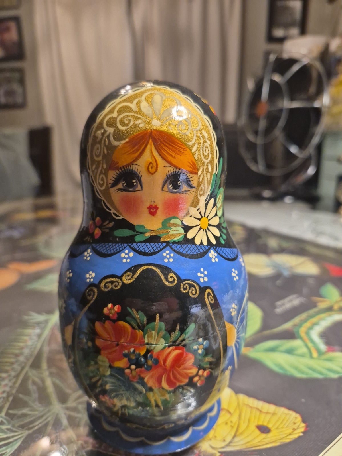 Russian Sergiev Posad Matryoshka Nesting Dolls 5 Pc Hand Painted Signed Vintage